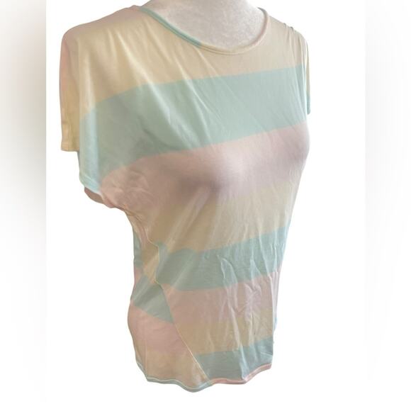 Ted Baker London Cotton Candy Striped Pastel T-Shirt- Size 2 - Picture 3 of 9